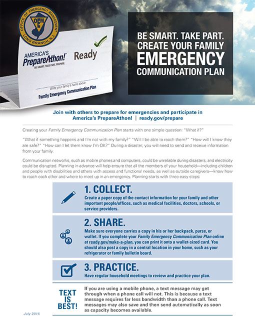 Create Your Family Emergency Communication Plan