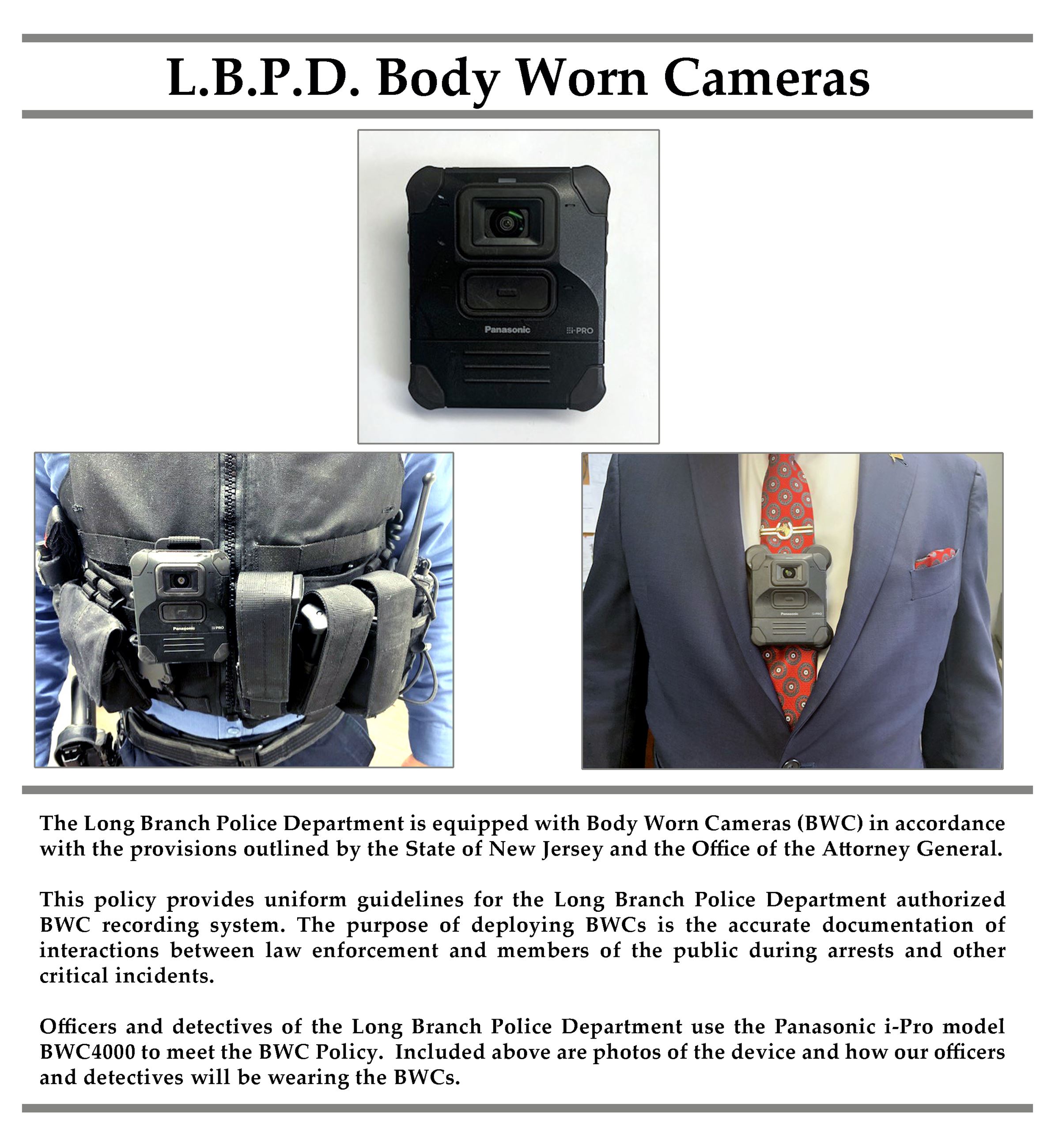 Body Worn Camera Public Notice