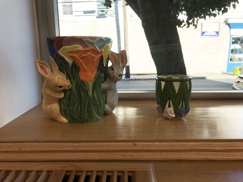 Easter bunny vase and mug