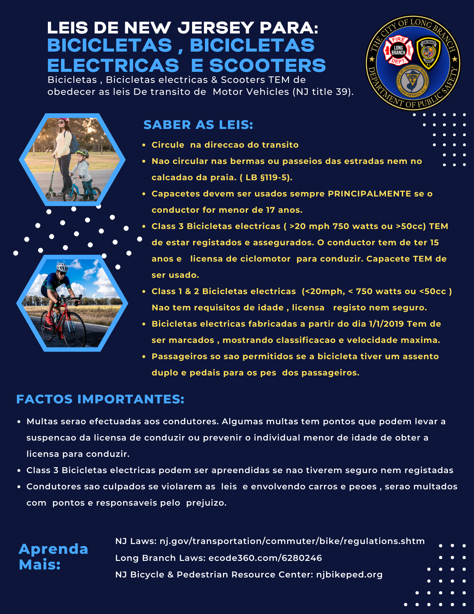 NJ Bike Laws-Portuguese