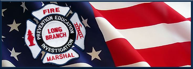 American Flag with Long Branch Fire Marshal patch