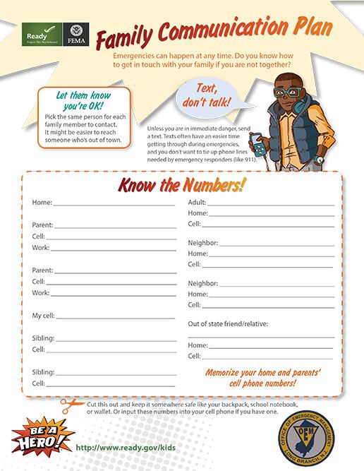 Family Communication Plan Checklist