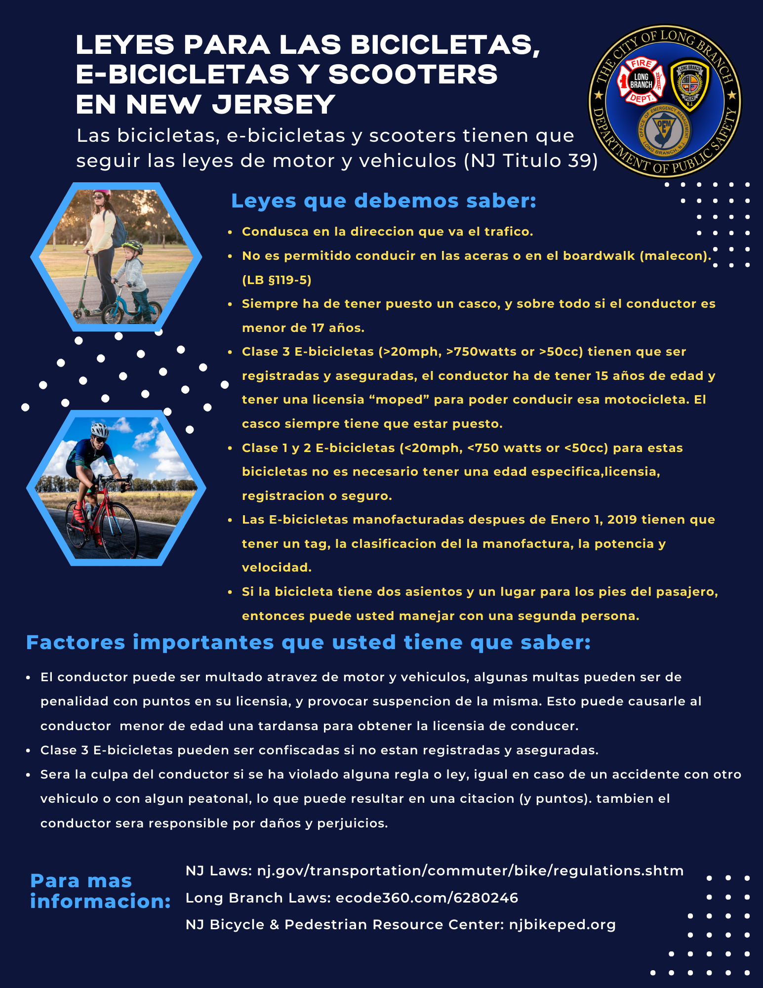 NJ Bike Laws-Spanish